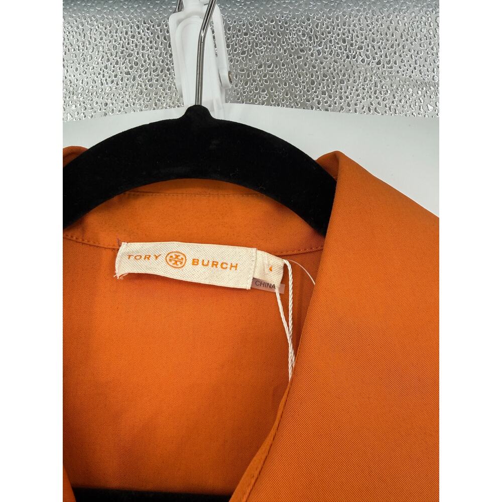 Tory Burch Artist Dress Tuscan Orange Size 4 NWT Cotton POplin $428 - Picture 3 of 13